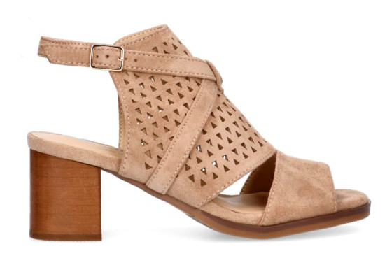 sandalia abotinada tipo peep toe